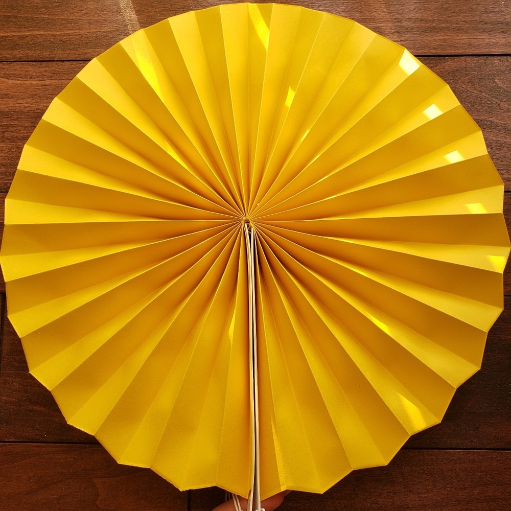 Yellow decorative fans